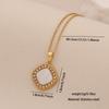 [Ice Cute] Colar com Pingente de Amor de Concha Imitada Cheio de Diamantes Estrela Geométrico Aço Inoxidável Corrente Clavicular Joia N1557