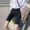 Negro Recién Llegado Shorts de Mezclilla de Cinco Puntos para Mujer 2022 Cintura Alta Adelgazantes Estudiantes Elásticos Ajustados Ciber Populares Pantalones para Ciclismo