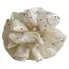 Scrunchie de Renda Bege Novo de Verão Camada Dupla Laço de Cabelo Simples de Coração com Bolinhas Alta Elasticidade Laço de Cabelo Versátil