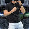 Polo Lel de verano para hombre, camiseta de manga corta, elegante y moderna, de media manga, con cuello entallado.