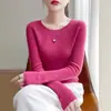 Suéter de punto sin costuras de cuello redondo, corte holgado, listo para usar, directo de un fabricante elegante, cómodo y entallado, gris premium para mujer