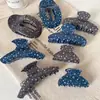 Pinza para el pelo de estrella estilo retro coreano color mezclilla, pinza grande ovalada, accesorio para el pelo de alta gama para mujer, estilo nuevo