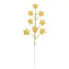 Planta Verde Simulada Dourada Folha Única Cinco Estrelas Folha Dourada Única Acessórios de Casamento Balde de Bênçãos Balde da Fortuna Plug-in