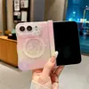 Funda magnética para teléfono con pantalla plegable iPhone Duo, Carcasa con patrón de bloqueo de color Apple de 18 colores, Cubierta protectora anticaída del eje central