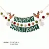 Exclusivo para ventas transfronterizas: Set de tres piezas de pancarta de fieltro navideño, banderín de letras, cadena de pompón de reno, adornos de árbol de Navidad, OEM