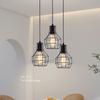 Luminária Pendente Industrial Pequena Gaiola de Ferro Artística Amazon Transfronteiriça Lâmpada de Mesa para Restaurante Estilo Country Americano Luz Retrô para Café