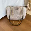 2026 Nuevo Bolso de Cadena de Felpa Otoño Invierno para Mujer Bolso Retro de Piel Sintética de Piel Bolso Cruzado con Solapa de Gran Capacidad