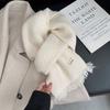Alta calidad ~ Bufanda de Punto Trenzado de Mezcla de Lana de Color Sólido Engrosada Suave Cera Bufanda para Pareja para Mujer que Combina con Todo para Otoño e Invierno