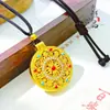 Loja de Ouro Mesmo Estilo Ouro Areia Vajra Cravejado de Diamante Bússola Oito Tesouros Pingente Bússola Oito Tesouros Esmaltada Corrente para Suéter