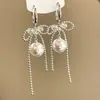 Brincos inspirados em balé - brincos delicados de laço de pérola, um toque de luxo e elegância, perfeitos para mulheres
