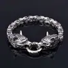 Collar Pulsera Cabeza de Lobo Vikingo Retro Nórdico Más Vendido Transfronterizo Set de Cadena de Acero Inoxidable Vikingo Fabricante Venta al por Mayor Dropshipping
