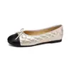 Zapatos Planos Estilo Francés Weiwei Girl 369-3 para Mujer, Punta Baja, Estampado de Diamantes, con Lazo, Estilo Bailarina Mary Jane