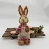 Enfeites Criativos de Coelho Artesanais Tecidos em Palha para Armários de Entrada, Varanda, Sala de Jantar, Decoração de Luxo Leve, Decoração de Casa de Animal Pequeno, Decoração de Vaso de Flores