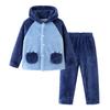 Pijamas de franela para niños, gruesos, de otoño e invierno, de forro polar coral para niñas, ropa de casa, traje con capucha para niños