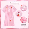 Camisola de Menina Transfronteiriça Verão Pijama Infantil Manga Curta Renda Vestido Menina Bebê Verão Fino Vestido Pijama