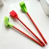Cepillo para inodoro de mango largo para uso doméstico, sin puntos ciegos, mango de madera para limpiar inodoros, cepillo para inodoro de tipo agachado, herramienta de limpieza de inodoros