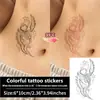 Adesivos de Tatuagem Sensíveis à Temperatura: Fita de Asas de Anjo que Muda de Cor para Braços, Ombros e Costas, Adesivos de Tatuagem Temporária à Prova d'Água