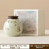 Pote de Chá Redondo Minimalista Flor de Osmanthus Gatinho Pote Selado Cinza Cerâmica Fino Pote de Armazenamento de Chá de Alta Qualidade