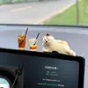 Pantalla de coche de gato adornos pequeños accesorios para coche decoraciones de consola central de coche accesorios pequeños para coche eléctrico