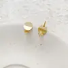 Brincos de Disco Côncavo Cor Dourada Real Banhados a Cobre 18K Conservação de Cor Porta Vazio de Pérola Contas Pegajosas Acessórios para Brincos DIY Feitos à Mão