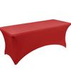 Cubremesa Elástico Rectangular de 6 pies Mantel Envolvente Completo para Boda al Aire Libre, Banquete, Evento, Cóctel, Forma de Abanico