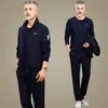 Traje deportivo para mediana edad y ancianos para hombre, ropa casual de primavera y otoño, chaqueta de papá, ropa para mediana edad, otoño, talla grande, conjunto de tres piezas