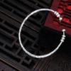 Pulsera Original de Plata Forjada Hecha a Mano Estilo Tailandés Chiang Mai para Mujer, Sencilla Pulsera S925 Brillante con Textura Martillada Abierta