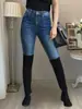 2024 Novos Jeans Femininos Europeus e Americanos Amazon AliExpress Comércio Exterior Cruz Confortáveis Cintura Alta Perna Reta Senhoras