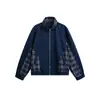 Beijie Moda Masculina 2026 Primavera Nova Jaqueta Patchwork Xadrez com Gola Alta Marca Tendência Masculina Casaco Par Casal Solto