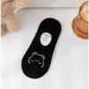 Calcetines Invisibles de Algodón para Mujer Calcetines de Barco de Boca Baja Lindo Oso de Dibujos Animados Estampado en Caliente Verano Delgados Color Sólido Calcetines Antideslizantes de Silicona