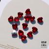 Joyería de uñas china roja en línea Año Nuevo rojo Diamante de cristal corazón de durazno torcido cuadrado gordo amor hacha joyería de uñas puntiagudas