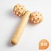 Massageador Manual de Madeira Maciça Personalizado com Rolo Duplo Escova de Meridianos Bastão de Massagem para Dragagem de Meridianos das Costas e Abdômen