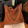 Bolso de Cadena Estilo Tweed Gran Capacidad Retro de Gama Alta Bolso Maillard Otoño e Invierno Nuevo Bolso de Hombro para Mujer
