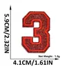 Suministro transfronterizo de parches bordados de letras y números en inglés color rojo brillante con adhesivo termofusible para decoración de ropa y sombreros