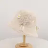Sombrero de pescador de punto de alpaca fino de color liso con diseño calado y abertura, de otoño coreano, sombrero tipo cubo de lana transpirable con estampado de estrellas para mujer