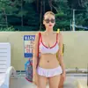 Moda Praia Nova Estilo Verão para Mulheres, Biquíni Sexy de Duas Peças, Seio Pequeno, Estilo Garota Popular do Ins, Estilo Puro Desejo, Moda Praia Transfronteiriça