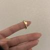 Anillo de Obsidiana Perla Esmaltada Geométrico de Lujo Ligero Estilo Francés Anillo Metálico Retro Simple Versátil