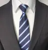 Corbata de negocios formal para hombre cremallera perezosa fabricante en stock 8cm fácil de tirar corbata a rayas negras sin nudo
