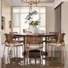 Cadeira de Jantar Nórdica Retrô Madeira Maciça Hotel Restaurante Estilo Wabi-Sabi Estofada Macia Cadeira de Rattan para Lazer Cadeira de Rattan Simples de Designer
