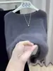 Blusa Cinza Casual, Preguiçosa e Versátil para Camadas em Mulheres, Novo Estilo Outono e Inverno 2025 Suéter Quente de Malha