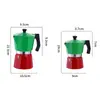 Nueva cafetera octogonal clásica roja y verde olla moka explosiva mango engrosado fabricantes de ollas manuales al por mayor