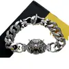Pulsera Año del Tigre Año de Nacimiento Cabeza de Tigre Zodiaco Pulsera para Hombre Plata de Ley Moderna Personalidad Masculina Agresiva Liderazgo Joyería Gruesa de Plata para Hombre