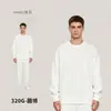 Moletom Americano Streetwear Pesado Outono e Inverno 320g, Modelagem Solta, Gola Redonda, Moletom Cross-border, Moletom com Capuz Personalizado Masculino