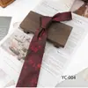 Corbata formal de caballero vintage para hombre, patrón de seda de poliéster, 8 CM, anudada a mano, jacquard, casual de negocios, versátil, color café