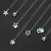 Joias Transfronteiriças Europeias e Americanas Colar Estrela Doce e Cool Diamante Colorido Corrente de Prata Acessórios com Design Retrô Atacado