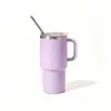 Nueva copa de vino pequeña de alta calidad transfronteriza de 4 oz/5 oz, taza mini de acero inoxidable 304 con asa y pajita, taza de bolsillo portátil