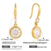 Pendiente Individual Grande de Zirconio Acero de Titanio Jieding Lujo Ligero Sensación de Alta Gama Pendiente Imitación Huevo de Paloma de Hailey Joyería de Acero Inoxidable Para Mujer