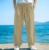 2025 Nuevos Pantalones Sueltos de Otoño para Hombre Pantalones Casuales Cordón Frontal Bolsillos Pierna Recta Cuadros Suave Playa