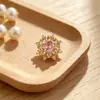 Accesorio de pulsera de cobre chapado en oro con circonita de copo de nieve y múltiples agujeros, cuentas espaciadoras de múltiples agujeros, accesorio de pulsera DIY