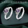 Nuevo Producto Simple y Moderno Anillo de Flor de Pétalo de Cobre Incrustado con Circonita Anillo de Flor y Hoja con Temperamento de Lujo Ligero Anillo para Mujer Venta al por Mayor